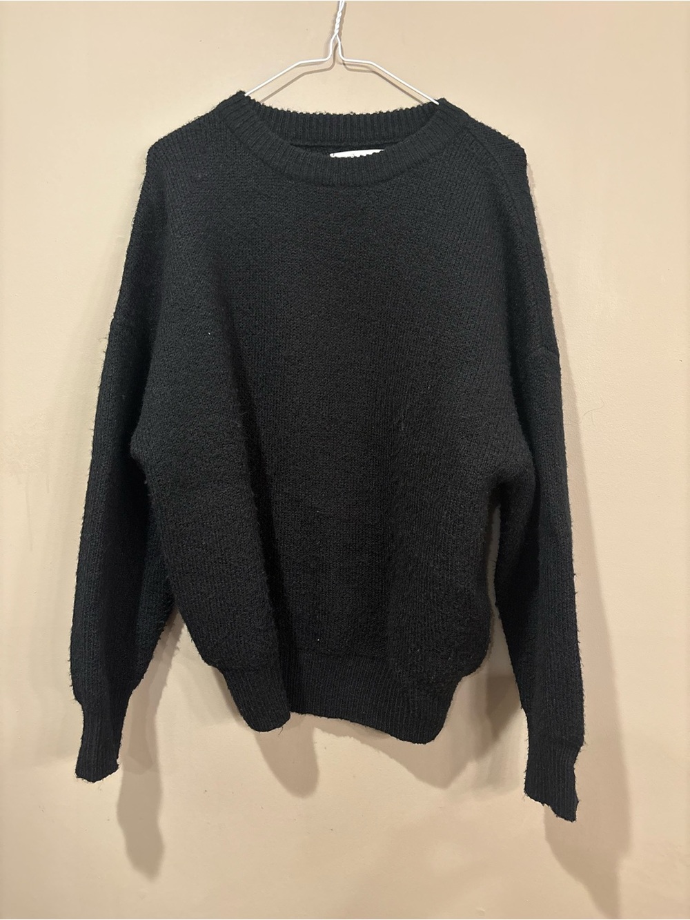OAK + FORT Black Crewneck Knit Sweater
